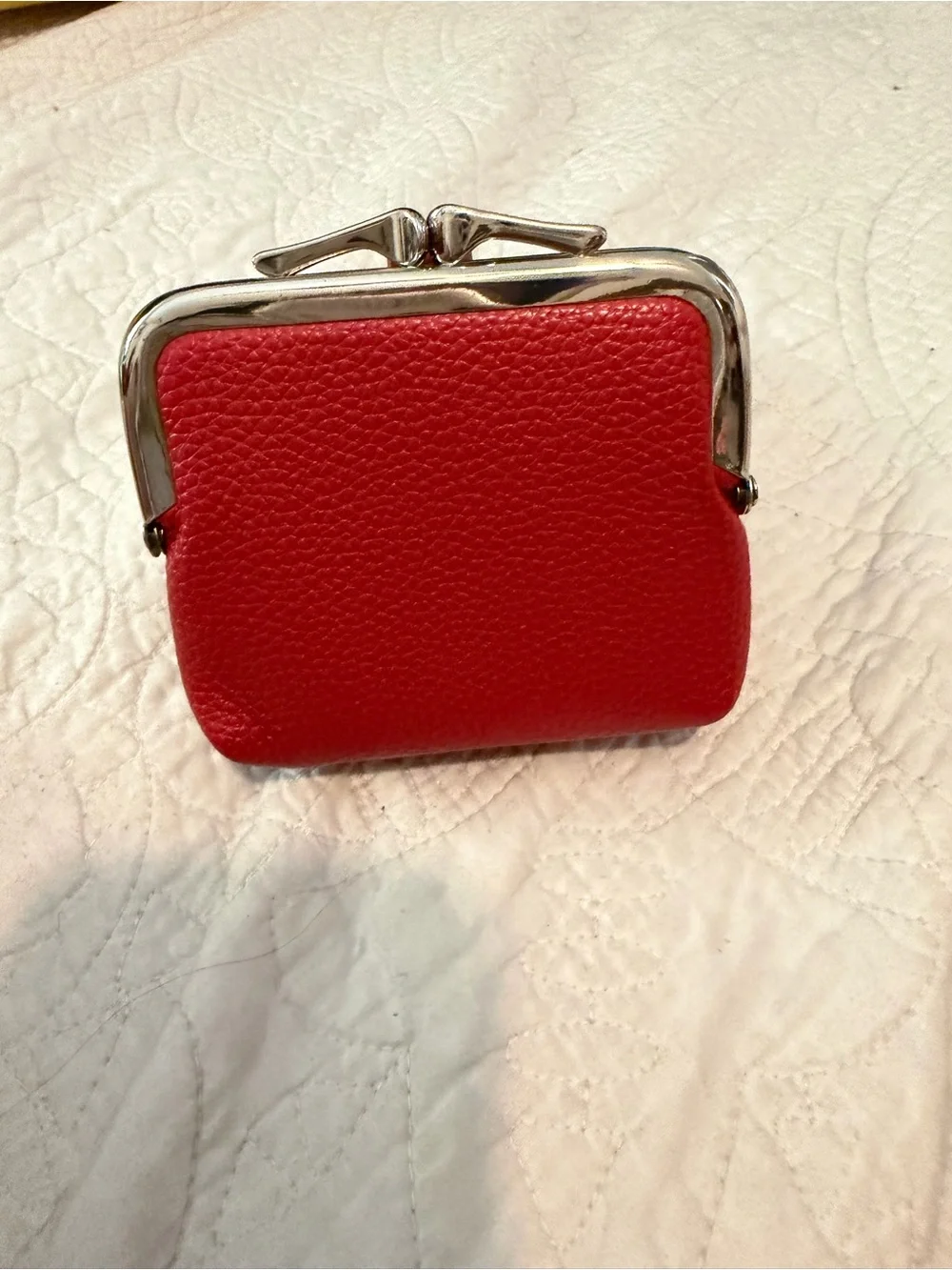 Red Leather Compact Wallet - Unbranded